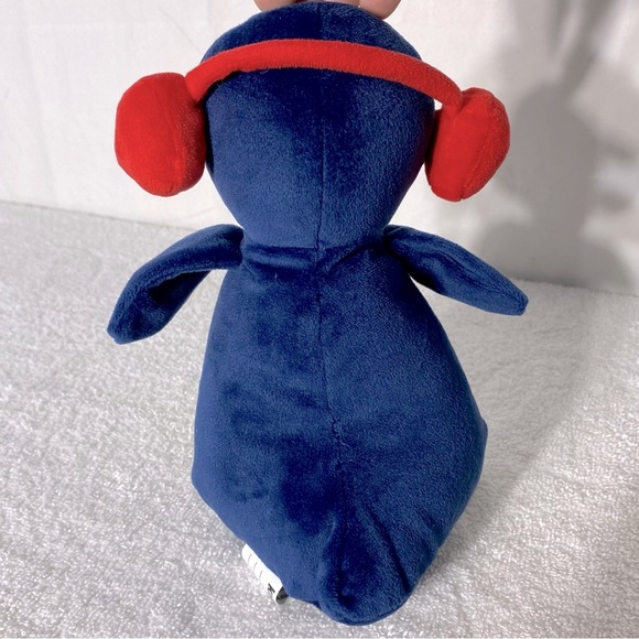 Kinder Surprise Blue White Penguin Plush W Red Earmuffs Stuffed Animal - Picture 3 of 11